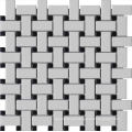 Carrara White Ceramic Water Jet Basketweave Mosaic